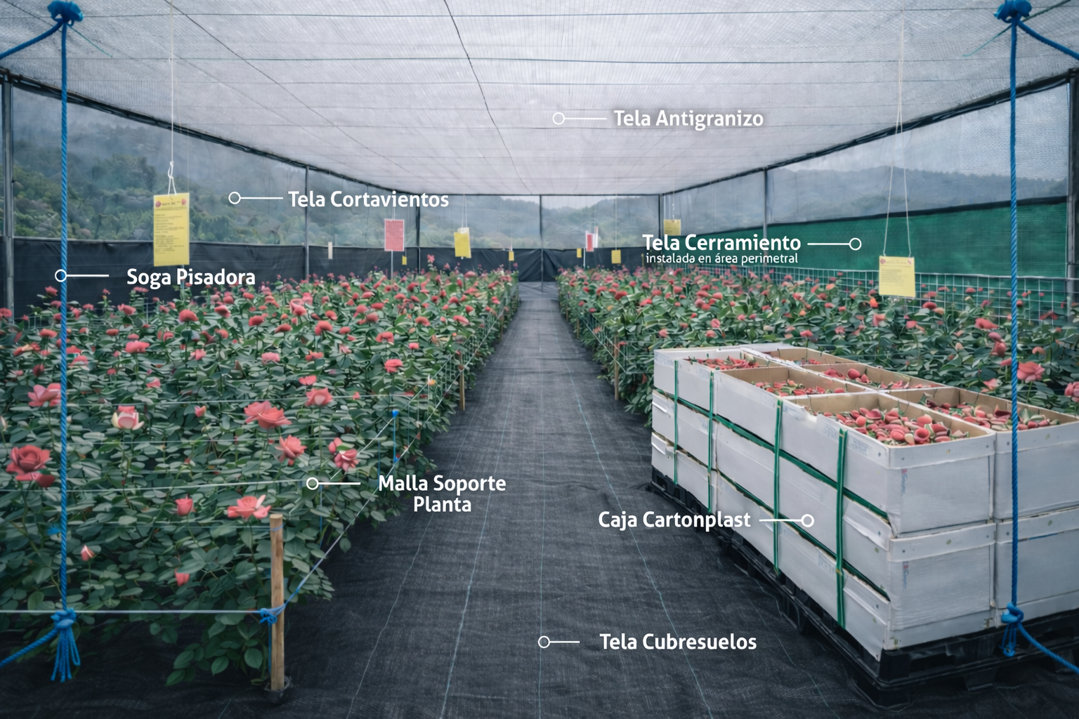 Productos para proteger y aumentar la productividad para cultivo de flores